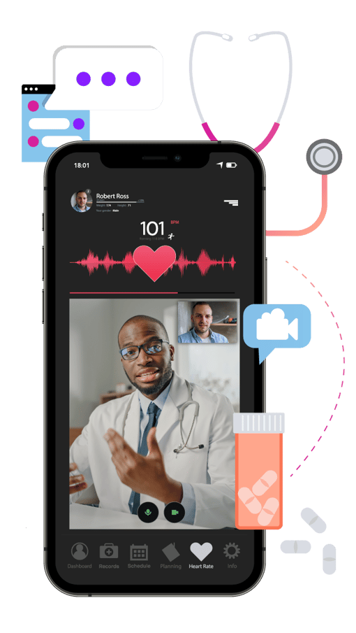 Healthcare Video on Mobile Healthcare video conversation on mobile device